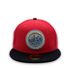 Load image into Gallery viewer, CoC x Burdeens Chicago &#39;Sounds on Cermak&#39; 59Fifty Chicago White Sox 2-Tone Lava/Navy - Royal Blue UV
