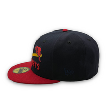 Load image into Gallery viewer, 59Fifty MiLB Portland Beavers 1956 Jersey Front 2-Tone Navy/Red - Green UV
