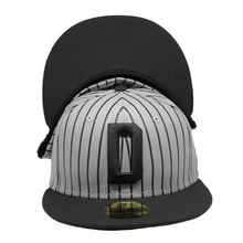 Load image into Gallery viewer, 59Fifty On-Field MiLB Frisco Roughriders &quot;Dallas Black Giants&quot; Theme Night Pinstripe 2-Tone - Black UV
