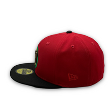 Load image into Gallery viewer, CoC x Burdeens Chicago &#39;Sounds on Cermak&#39; 59Fifty Chicago Cubs 2-Tone Red/Black - Green UV
