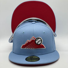 Load image into Gallery viewer, 59Fifty Colorado Rockies 25th Anniversary Sky Blue - Red UV
