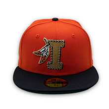 Load image into Gallery viewer, 59Fifty MiLB Kinston Indians 2-Tone Orange/Navy - Green UV
