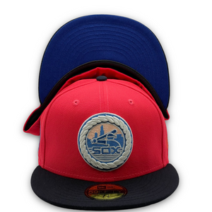 CoC x Burdeens Chicago 'Sounds on Cermak' 59Fifty Chicago White Sox 2-Tone Lava/Navy - Royal Blue UV