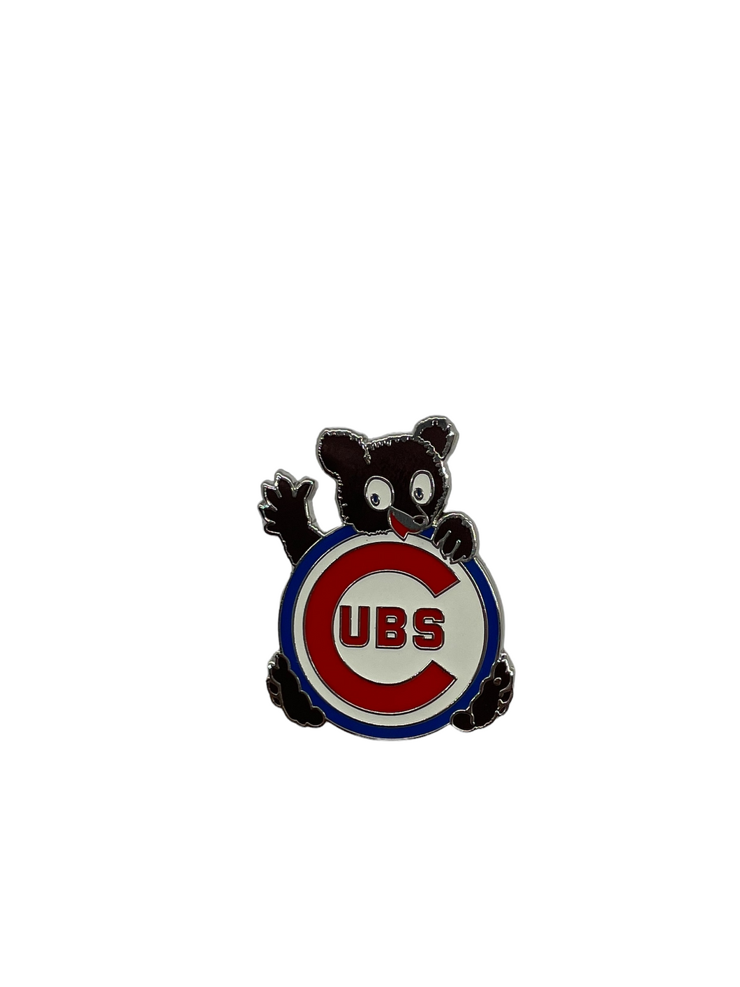 Chicago Cubs Waving Bear Alt Logo Glow in The Dark Hard Enamel Pin - 1.25in