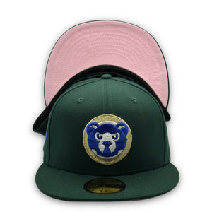 59Fifty Chicago Cubs Wrigley Field by Legit Dark Green - Pink UV