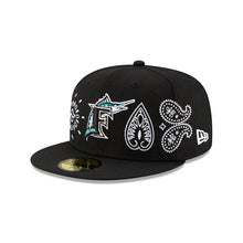 Load image into Gallery viewer, 59Fifty Florida Marlins Paisley Elements Black - Green UV
