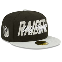 Load image into Gallery viewer, 59Fifty Las Vegas Raiders 2022 NFL Draft On Stage Black- Grey UV
